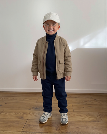 Rex Padded Bomber Jacket in Structured Fabric