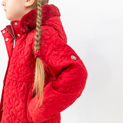 Beatrice Quilted Jacket with detachable hood with Faux Fur