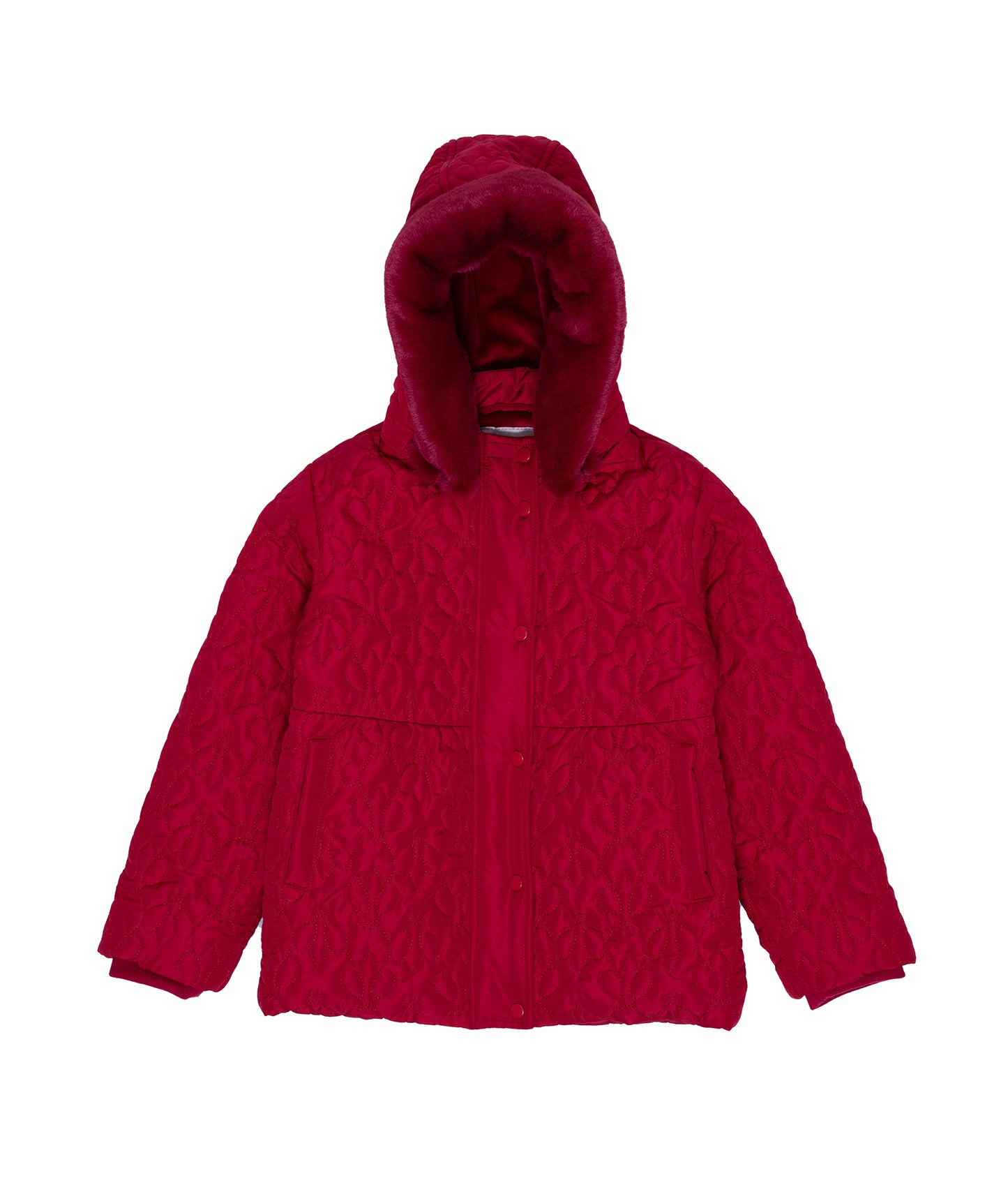 Beatrice Quilted Jacket with detachable hood with Faux Fur