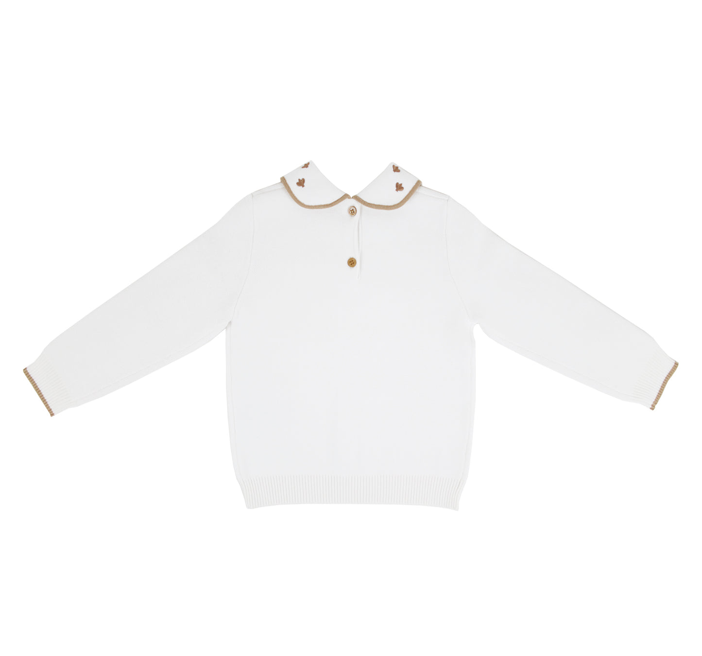 Scallop Soft Knitted Sweater with Collar and Front Placket