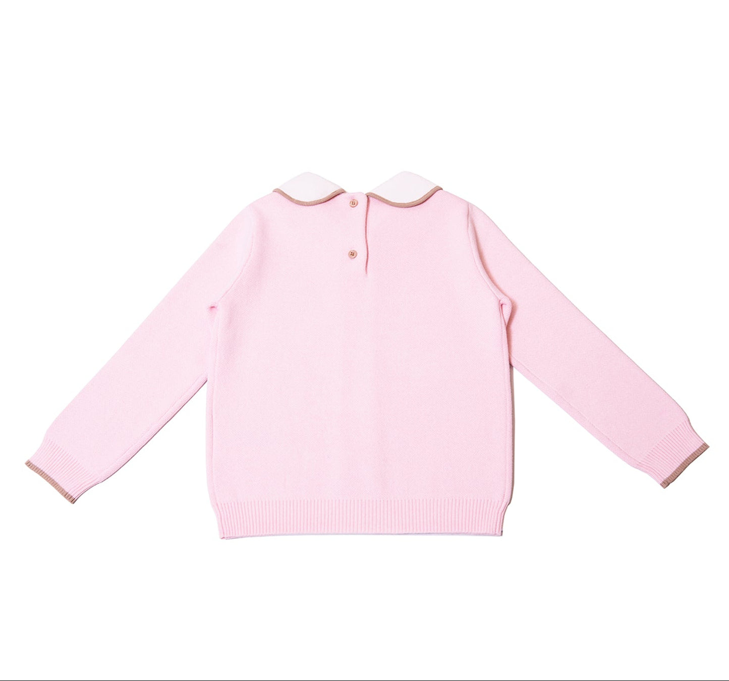 Scallop Soft Knitted Sweater with Collar and Front Placket