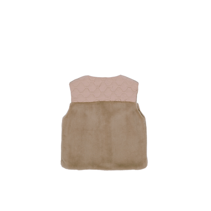 Aurea Quilted Vest with Faux Fur