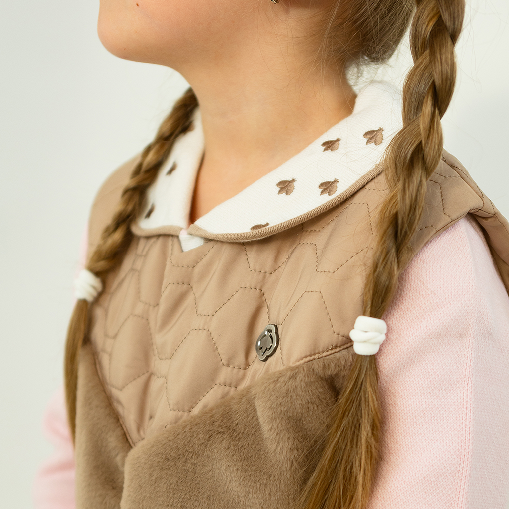 Aurea Quilted Vest with Faux Fur