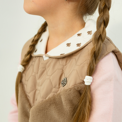 Aurea Quilted Vest with Faux Fur