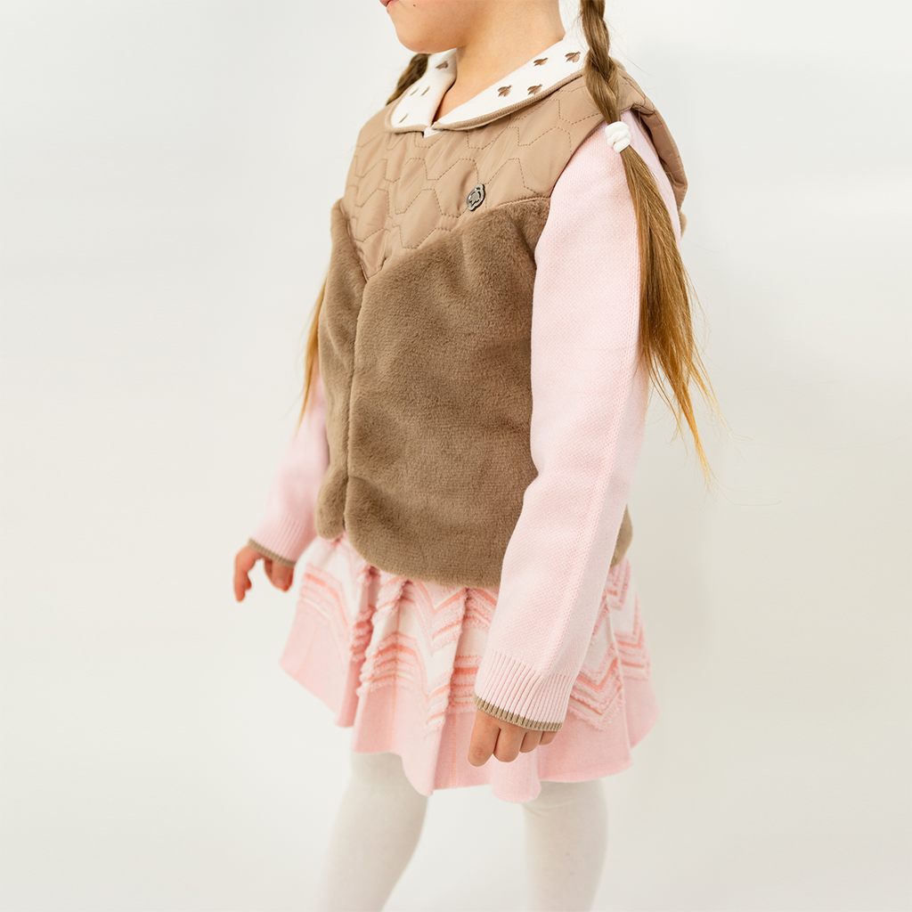 Aurea Quilted Vest with Faux Fur