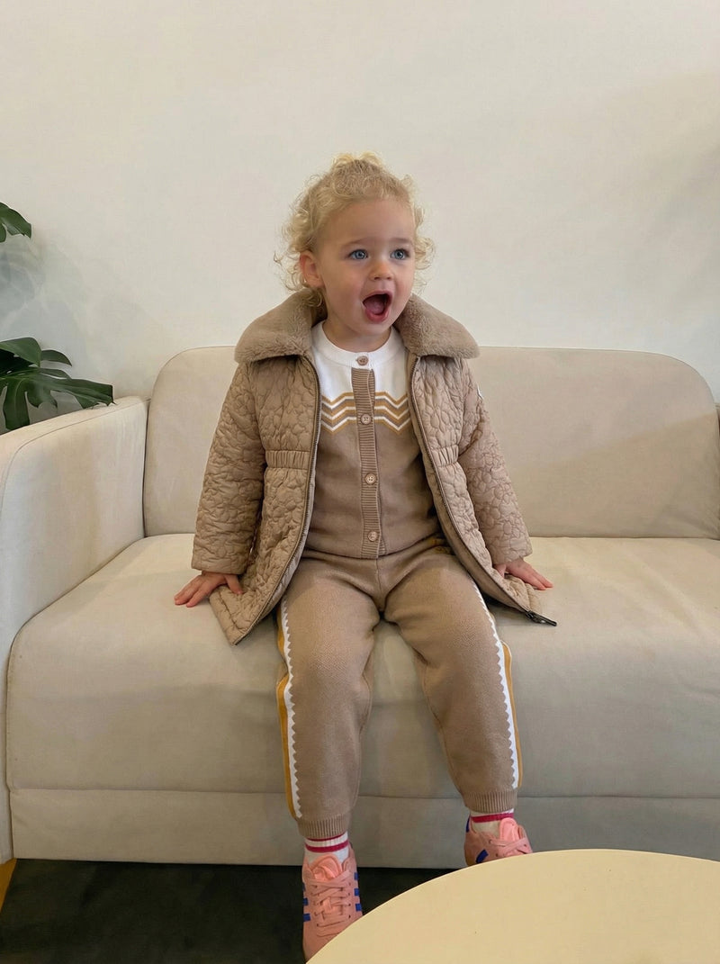 Regina Quilted Jacket with Faux Fur Collar