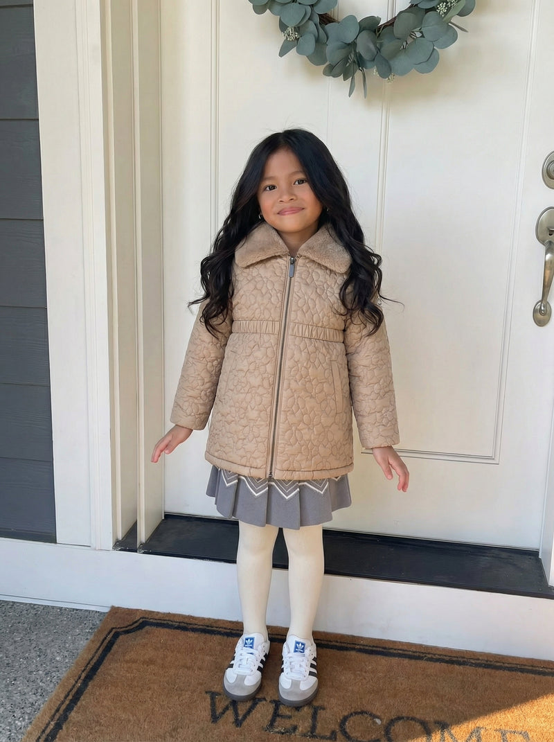 Regina Quilted Jacket with Faux Fur Collar