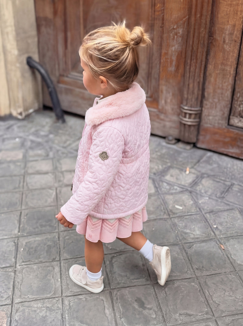 Regina Quilted Jacket with Faux Fur Collar
