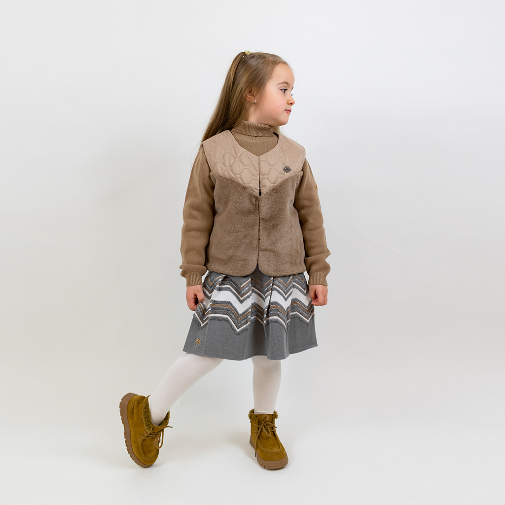 Aurea Quilted Vest with Faux Fur