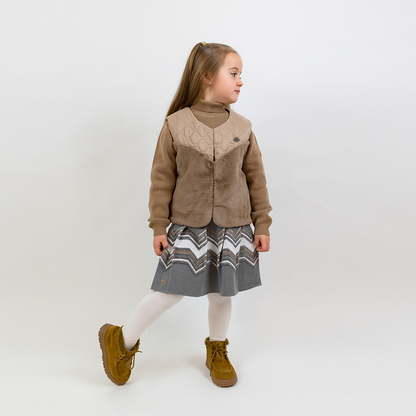 Aurea Quilted Vest with Faux Fur