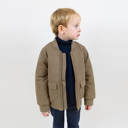 Rex Padded Bomber Jacket in Structured Fabric