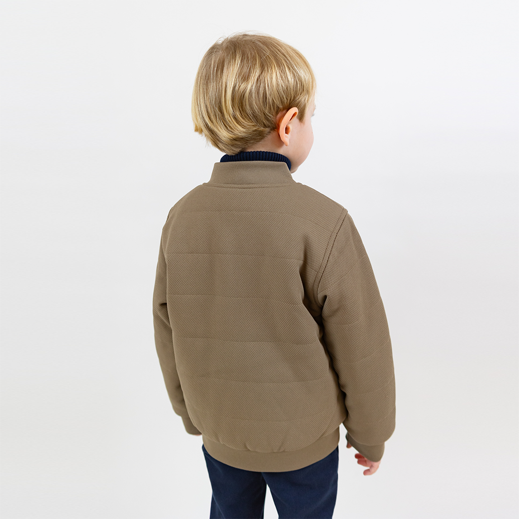 Rex Padded Bomber Jacket in Structured Fabric